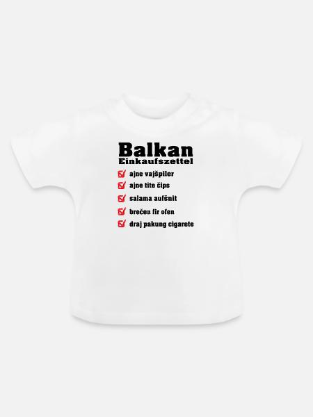 einkaufszettel - Baby Bio-T-Shirt mit Rundhals - Weiß