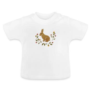 Animaux sauvages - Lièvre - T-shirt bio col rond Bébé - blanc - Devant