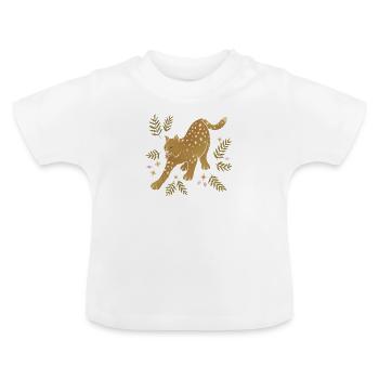 Wild animals - Lynx - Baby Organic T-Shirt with Round Neck - white - Front