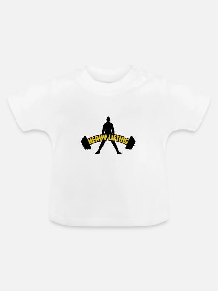 Heavy Lifting - Baby Bio-T-Shirt mit Rundhals - Weiß