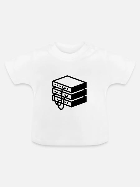 Altmodischer Server - Baby Bio-T-Shirt mit Rundhals - Weiß