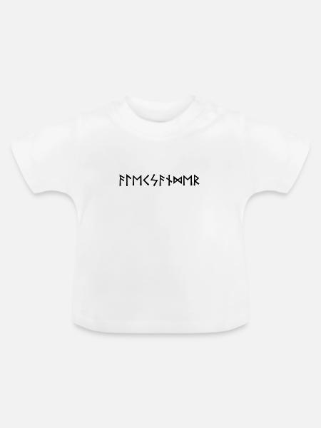 Name - Alexander - in Runen - Baby Bio-T-Shirt mit Rundhals - Weiß