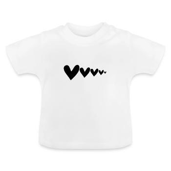 Des cœurs grands à petits - T-shirt bio col rond Bébé - blanc - Devant