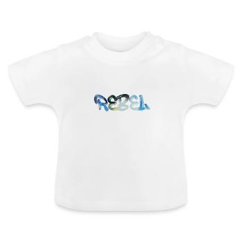 rebel,font,colorful,painting,graffiti - Baby Organic T-Shirt with Round Neck - white - Front