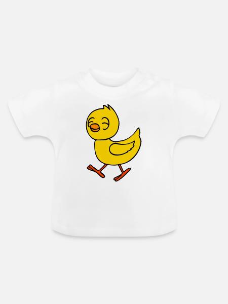 kuecken - Baby Bio-T-Shirt mit Rundhals - Weiß