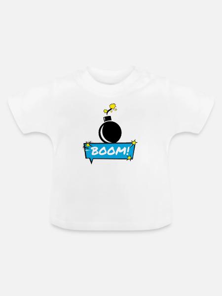 Boom Bomb - Baby Bio-T-Shirt mit Rundhals - Weiß