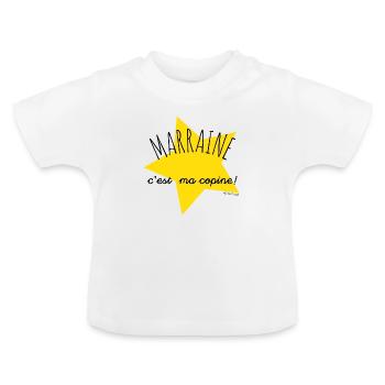 Marraine c'est ma copine - T-shirt bio col rond Bébé - blanc - Devant