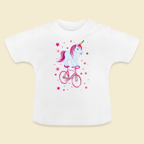 Kunstrad | Einhorn Pink - Baby Bio-T-Shirt mit Rundhals