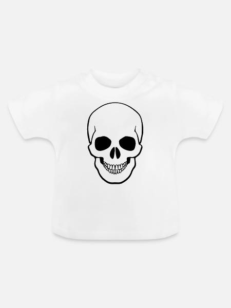 skull - Baby Bio-T-Shirt mit Rundhals - Weiß