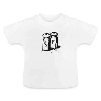 Manger vegan fitness sel poivre - T-shirt bio col rond Bébé - blanc - Devant