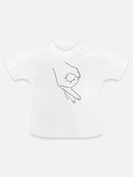Reingeschaut / Prank / Troll Hand - Baby Bio-T-Shirt mit Rundhals - Weiß