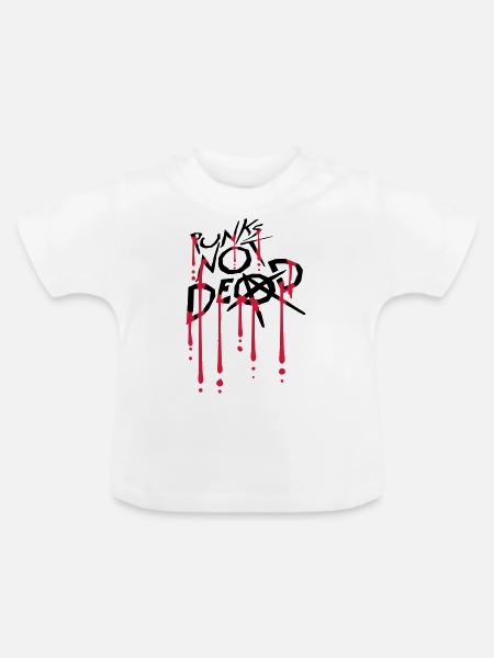 punks not dead Zitat - Baby Bio-T-Shirt mit Rundhals - Weiß