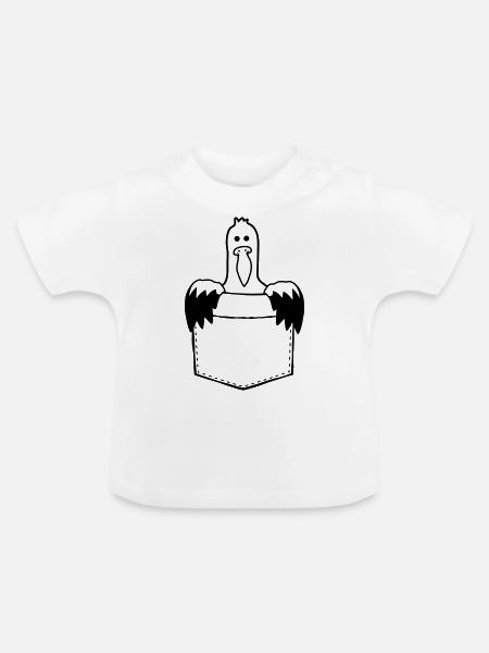 Hemdtasche Möwe Unterwegs mitnehmen - Baby Bio-T-Shirt mit Rundhals - Weiß