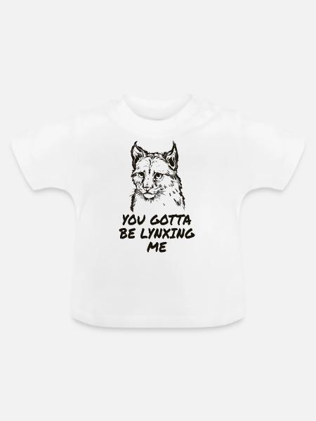 Luchs - Baby Bio-T-Shirt mit Rundhals - Weiß