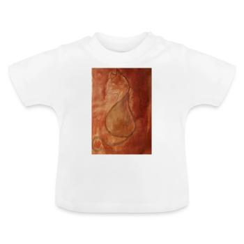 Cat in the blurry background - Baby Organic T-Shirt with Round Neck - white - Front