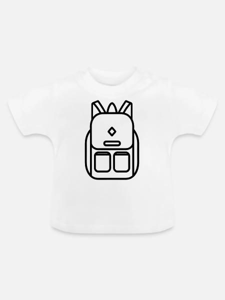 Rucksack - Baby Bio-T-Shirt mit Rundhals - Weiß
