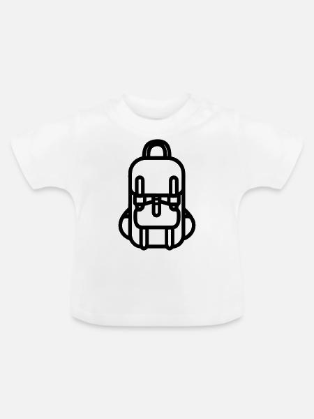 Rucksack - Baby Bio-T-Shirt mit Rundhals - Weiß