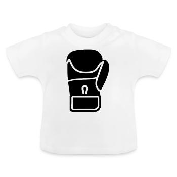 Boxing Glove - Baby Organic T-Shirt with Round Neck - white - Front