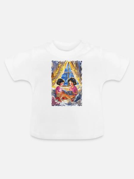 Bau einer Deckenfestung - Baby Bio-T-Shirt mit Rundhals - Weiß