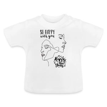 Frohes Neues Jahr 2025 - Baby Bio-T-Shirt mit Rundhals - Weiß - Vorne