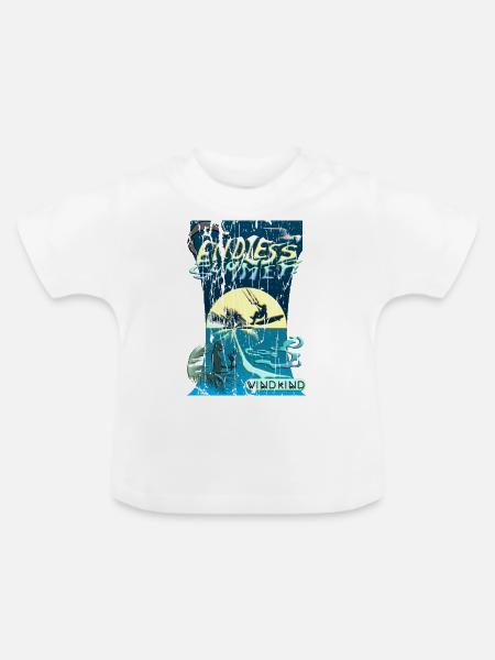 Endless summer Kiteboarding - Baby Bio-T-Shirt mit Rundhals - Weiß