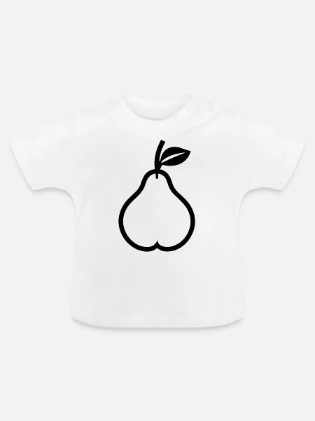 Birne - Baby Bio-T-Shirt mit Rundhals - Weiß