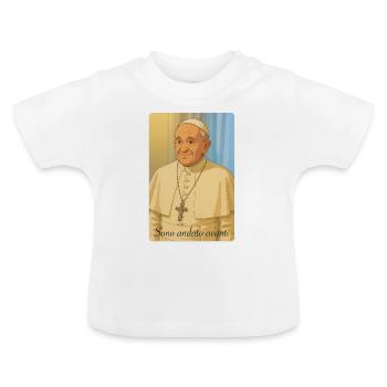Le pape François - T-shirt bio col rond Bébé - blanc - Devant