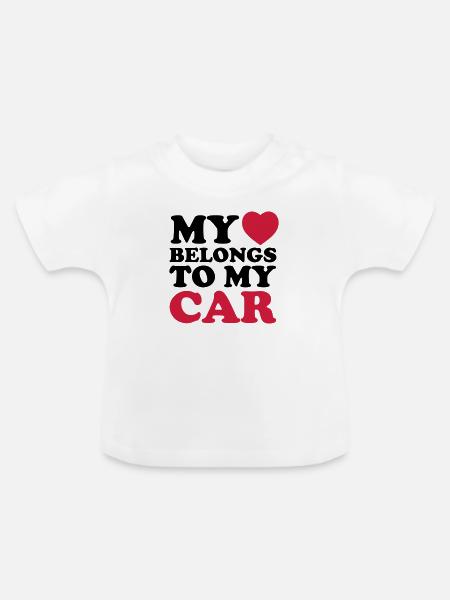 MHBTM car - Baby Bio-T-Shirt mit Rundhals - Weiß