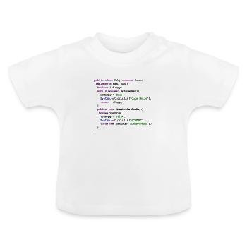 Java Code New Baby - löst Wutanfall aus - Baby Bio-T-Shirt mit Rundhals - Weiß - Vorne