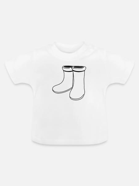 gummistiefel - Baby Bio-T-Shirt mit Rundhals - Weiß