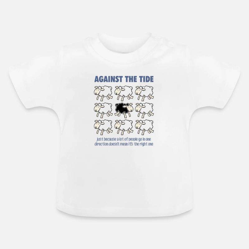 Gegen den Strom - Baby Bio-T-Shirt mit Rundhals - Weiß