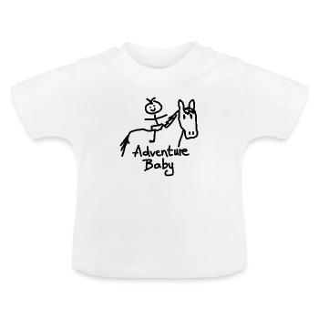 Abenteuer Baby Pferd - Baby Bio-T-Shirt mit Rundhals - Weiß - Vorne