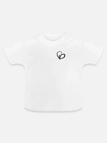 herz gebrochen - Baby Bio-T-Shirt mit Rundhals - Weiß