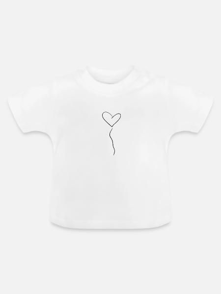 Herzen Linien - Baby Bio-T-Shirt mit Rundhals - Weiß