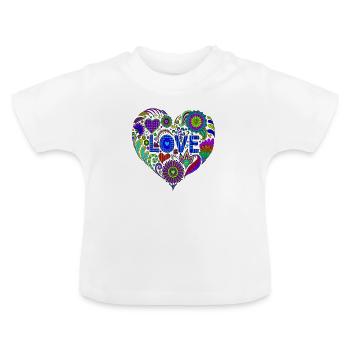 Spread your Love! - Anahata das Herzchakra "Blue" - Baby Bio-T-Shirt mit Rundhals - Weiß - Vorne