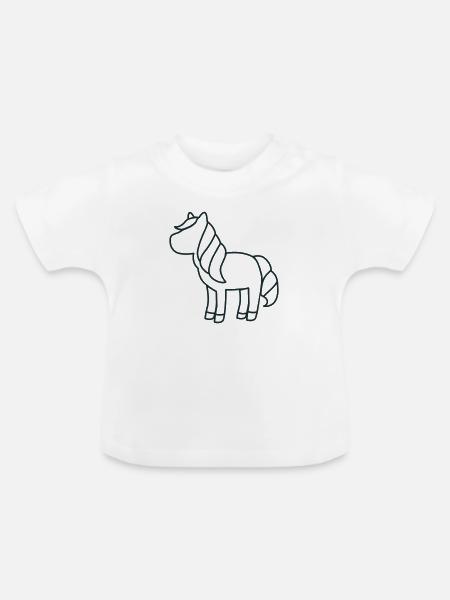 Leeres stehendes Einhorn - Baby Bio-T-Shirt mit Rundhals - Weiß