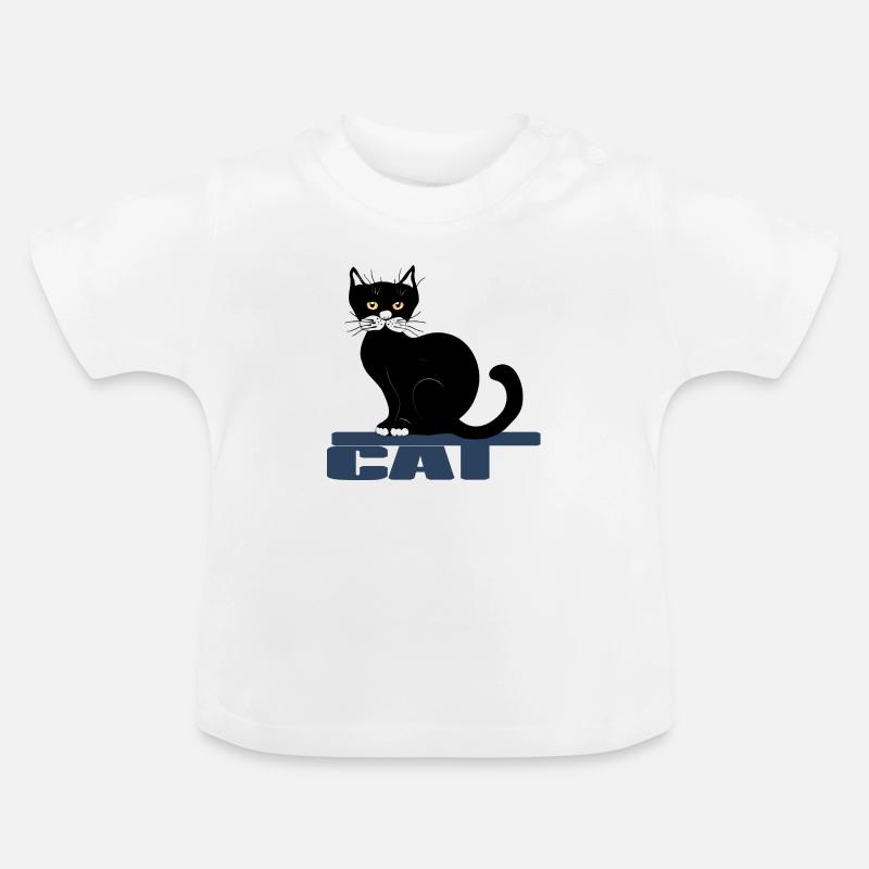 Chat - T-shirt bio col rond Bébé - blanc