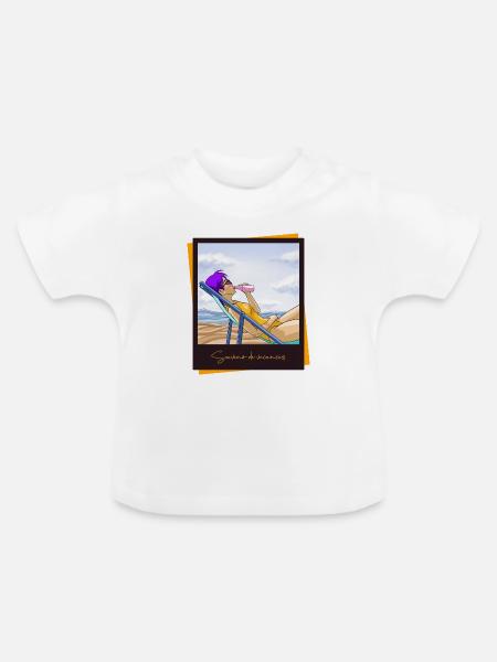 Urlaubs-Souvenir - Baby Bio-T-Shirt mit Rundhals - Weiß