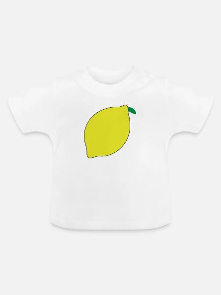 Zitrone Illustration Geschenkidee - Baby Bio-T-Shirt mit Rundhals - Weiß
