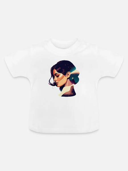 Kosmische Traumfrau Illustration - Baby Bio-T-Shirt mit Rundhals - Weiß
