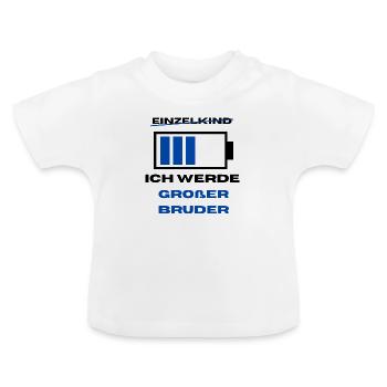 Ich werde großer Bruder - Baby Bio-T-Shirt mit Rundhals - Weiß - Vorne