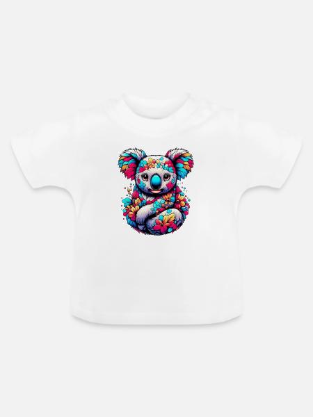 Koala - Baby Bio-T-Shirt mit Rundhals - Weiß