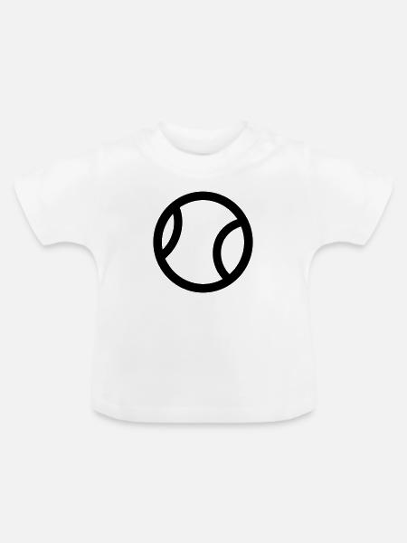 Tennisball - Baby Bio-T-Shirt mit Rundhals - Weiß