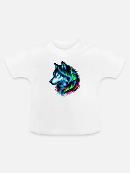 Wolf - Baby Bio-T-Shirt mit Rundhals - Weiß