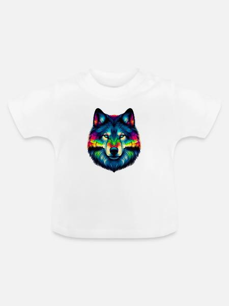 Wolf - Baby Bio-T-Shirt mit Rundhals - Weiß