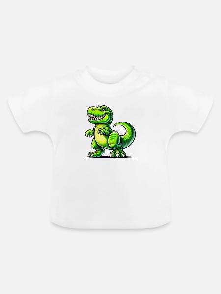 Dinosaurier T-Rex - Baby Bio-T-Shirt mit Rundhals - Weiß