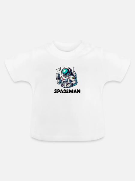 Astronaut - Baby Bio-T-Shirt mit Rundhals - Weiß