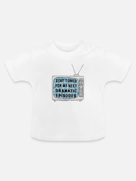 Stay Tuned - Baby Bio-T-Shirt mit Rundhals - Weiß