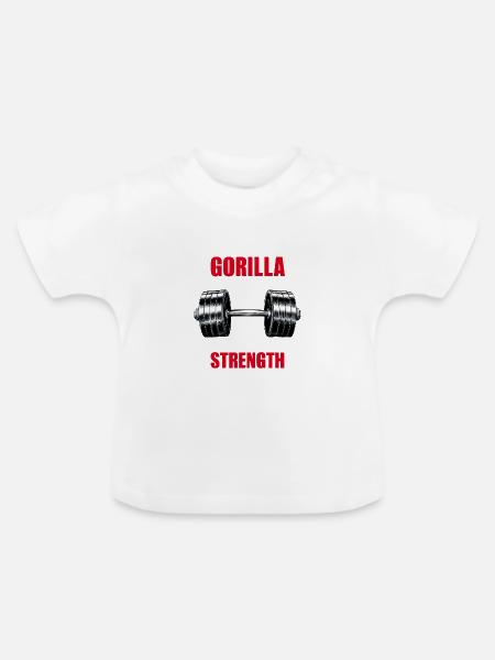 Gorilla Strength - Baby Bio-T-Shirt mit Rundhals - Weiß