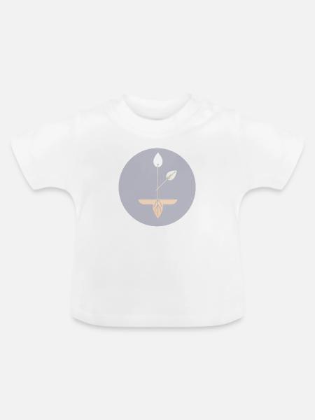 Pflanzen - Baby Bio-T-Shirt mit Rundhals - Weiß